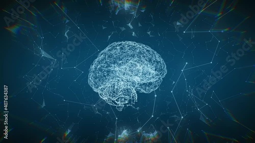 A high tech screen displays a brain in 3D and monitors its vital signs with statistical data for a neurology department