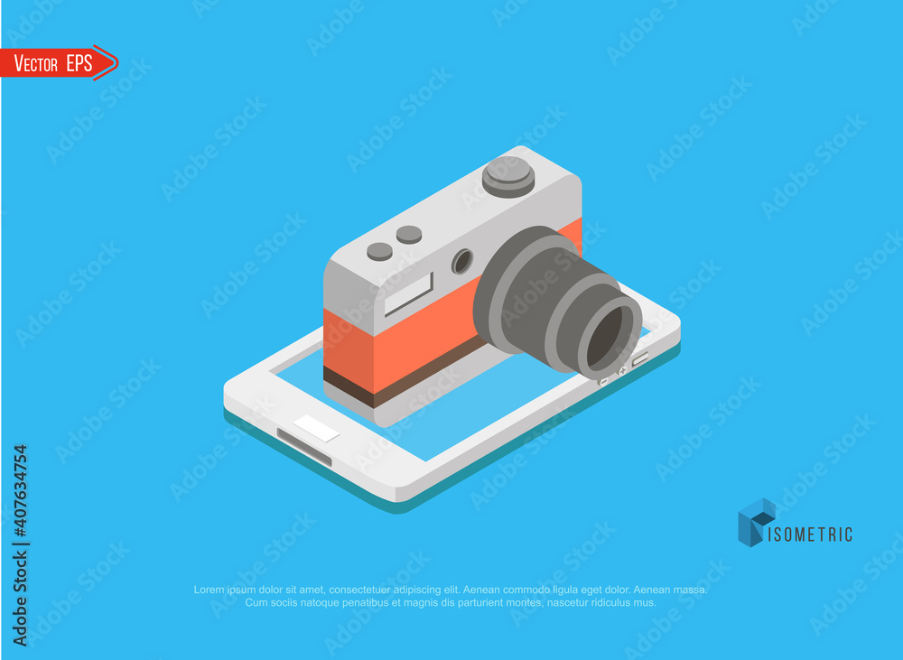 Fototapeta premium SLR camera on a white background