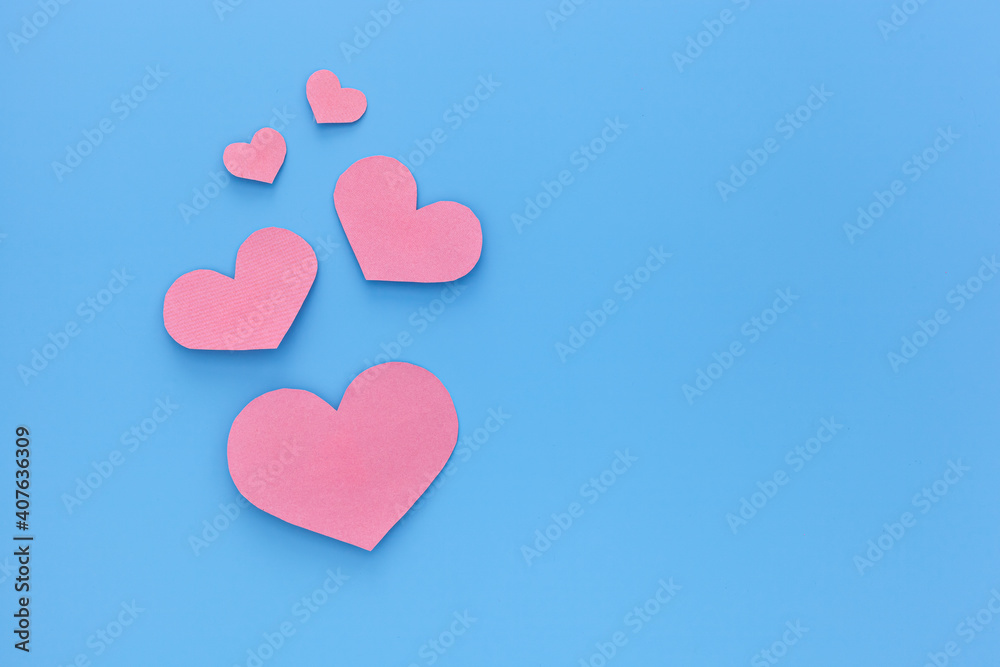 Valentines Day or Mothers Day greeting card concept. Pink hearts , paper cut romantic concept Valentines Day or Mothers Day greeting card concept. Pink hearts , paper cut romantic concept