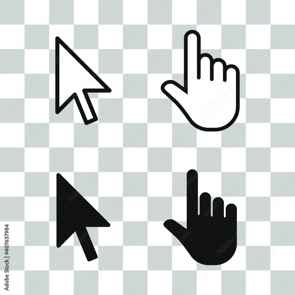 Hand click icon. Vector mouse pointer symbol Stock Vector