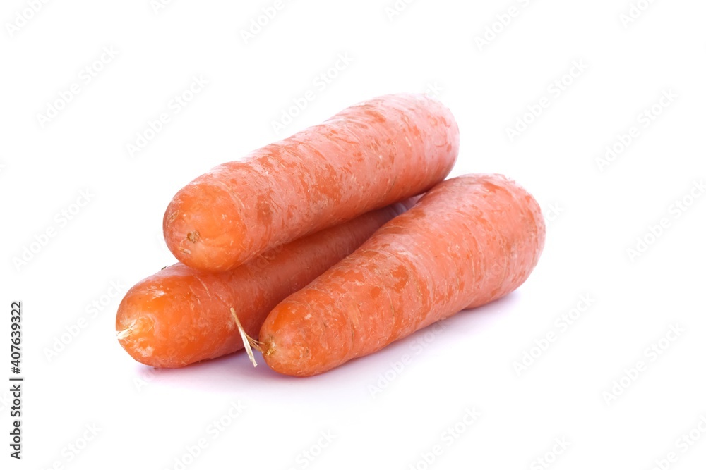 Fresh organic carrots on white background. Fresh organic carrots on white background.
