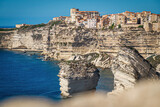 City of Bonifacio, Corse, France,partly located ontop of a rock of lime-stone