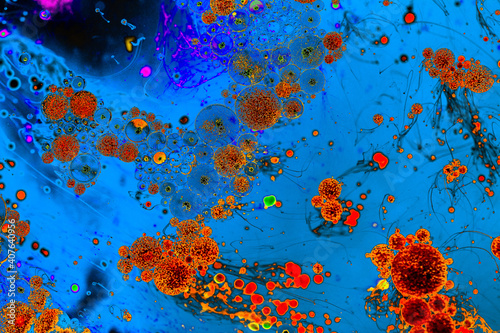 Φωτογραφία Microscopic shot of the cells of a virus with vivid and vibrant colors