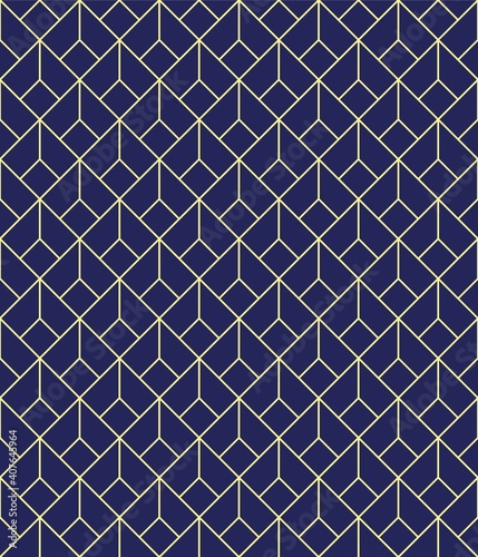 The geometric pattern with stripes, lines. Seamless vector background. Blue and yellow texture. Graphic 