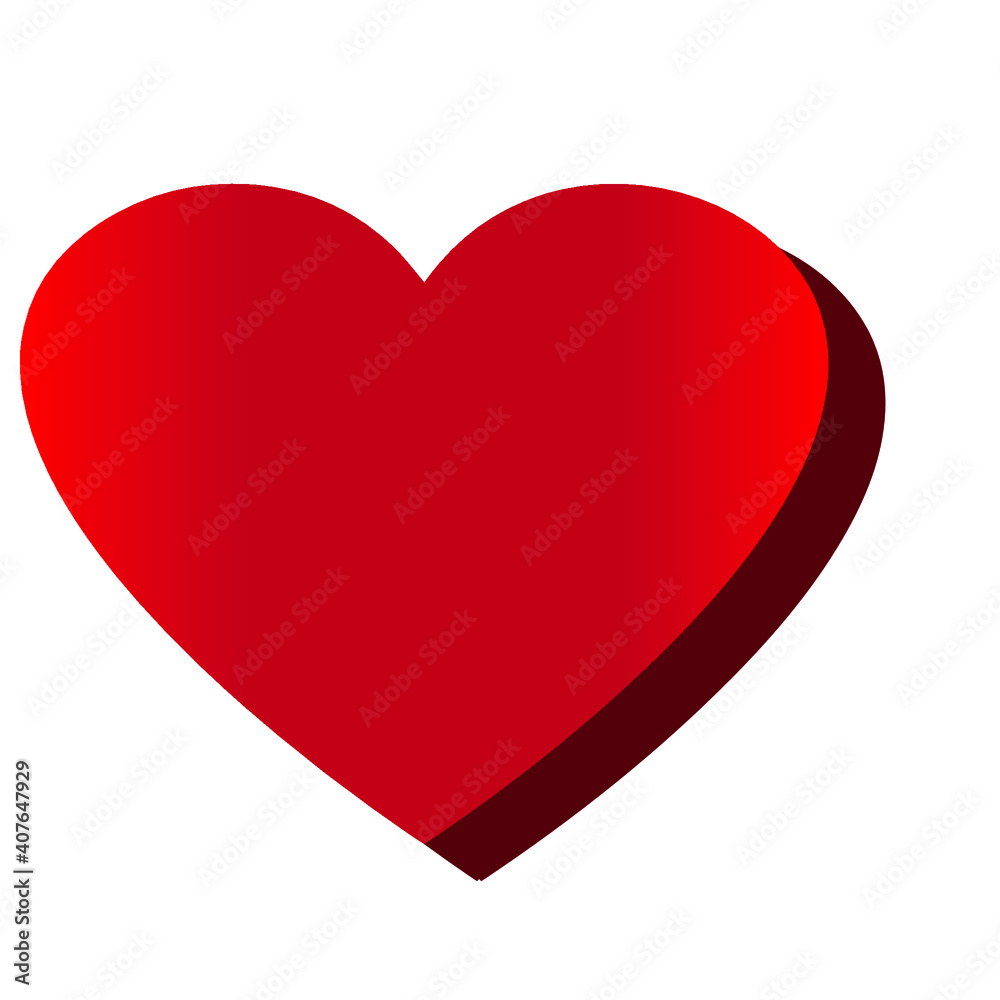 red heart isolated on white