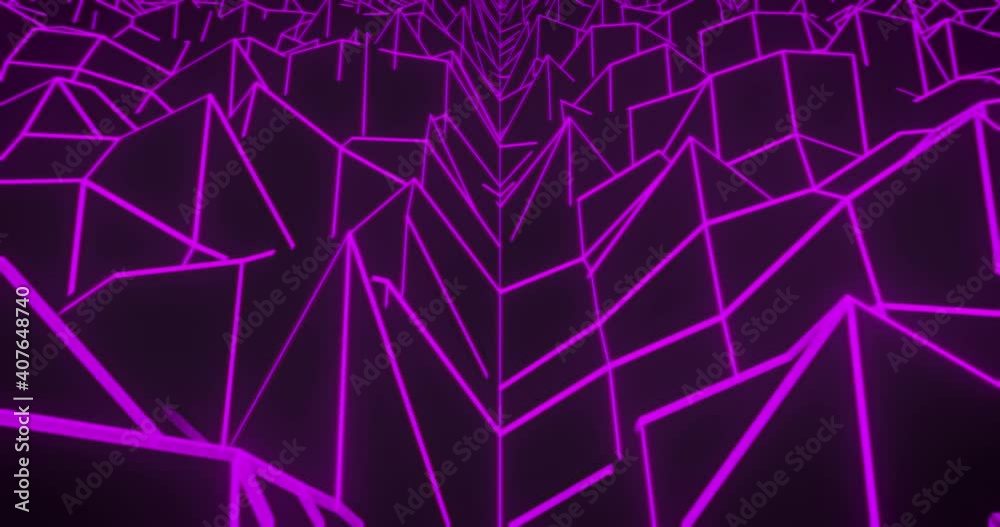 Animation of glowing purple outlined mountains on map moving on seamless loop Animation of glowing purple outlined mountains on map moving on seamless loop