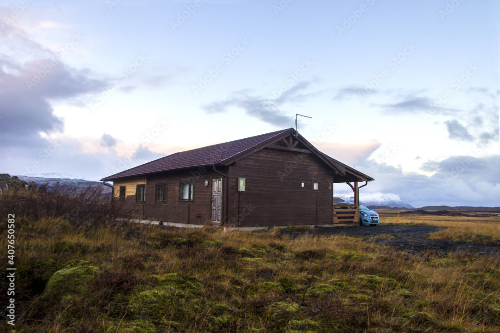 Chalet dans la campagne, Islande.