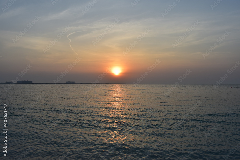 Naklejka premium Sonnenuntergang am Meer