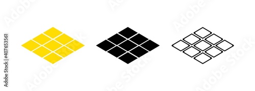 Floor tile icon. Tiles vector icon architecture and construction.