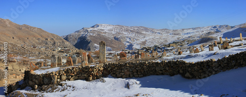 Azerbaijan. Guba region. 11.17. 2018 year. Cemetery in the village of Gryz. photo