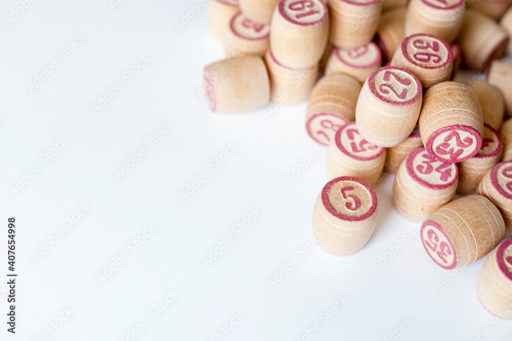 Family Lotto board game. Barrels with numbers. Family Lotto board game. Barrels with numbers.
