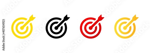 Mission icons set.Target icon in black. Business goal logo. Our mission. Vector EPS 10. Isolated on white background