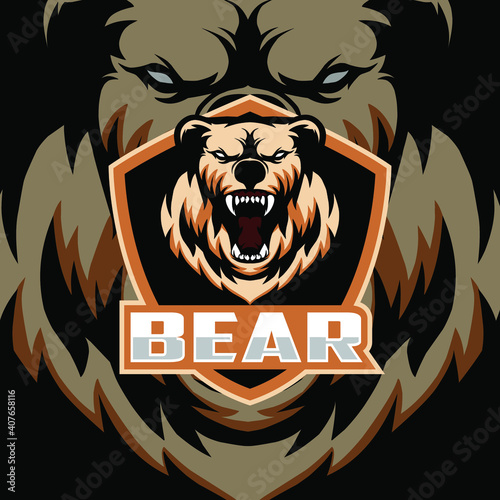 bear head mascot logo esport