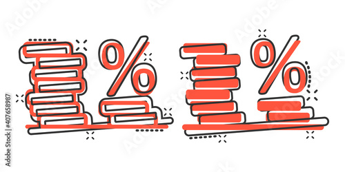 Coins stack icon in comic style. Dollar coin cartoon vector illustration on white isolated background. Money stacked splash effect business concept.