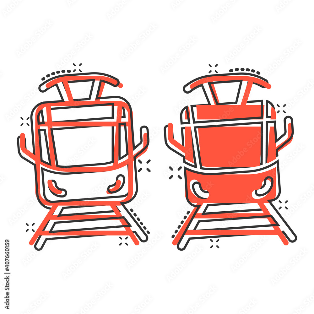 Metro icon in comic style. Train subway cartoon vector illustration on white isolated background. Railroad cargo splash effect business concept. Metro icon in comic style. Train subway cartoon vector illustration on white isolated background. Railroad cargo splash effect business concept.