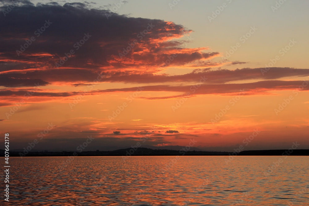 Beautiful sunset over the lake. Beautiful sunset over the lake.