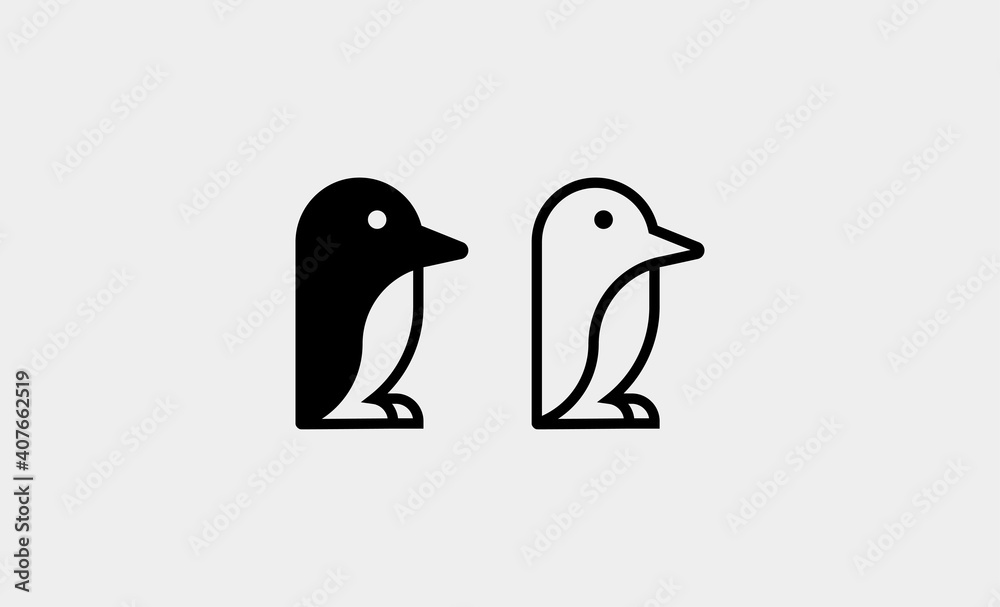 Simple Penguin Clipart icon vector Design Illustration Simple Penguin Clipart icon vector Design Illustration