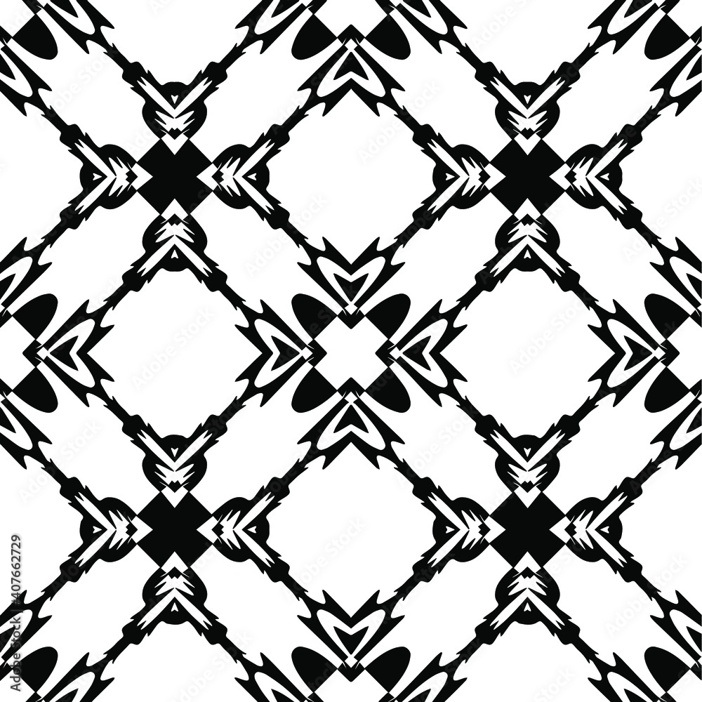 Fototapeta premium Black and white texture. seamless geometric pattern. 