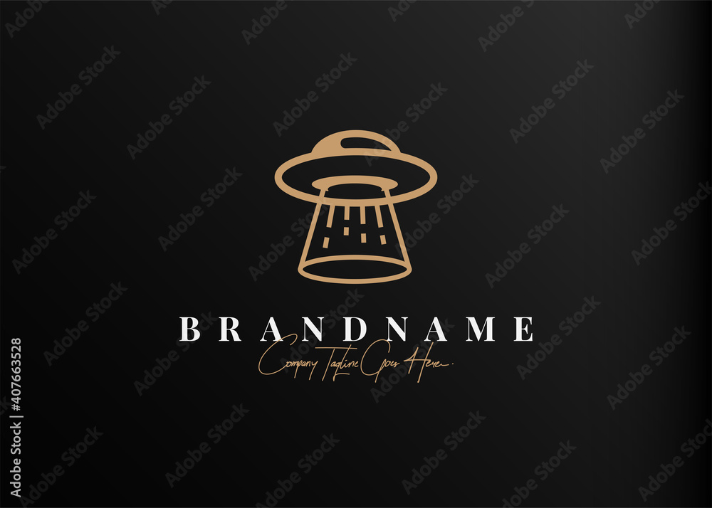 Flying saucer ufo logo design inspiration. Vector illustration of alien ...