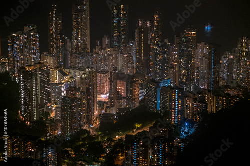 Wallpaper Mural Night view of the Central area of Hong Kong Torontodigital.ca