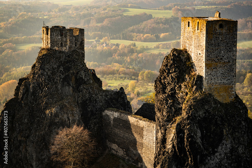 Photography sunset ruins of castle