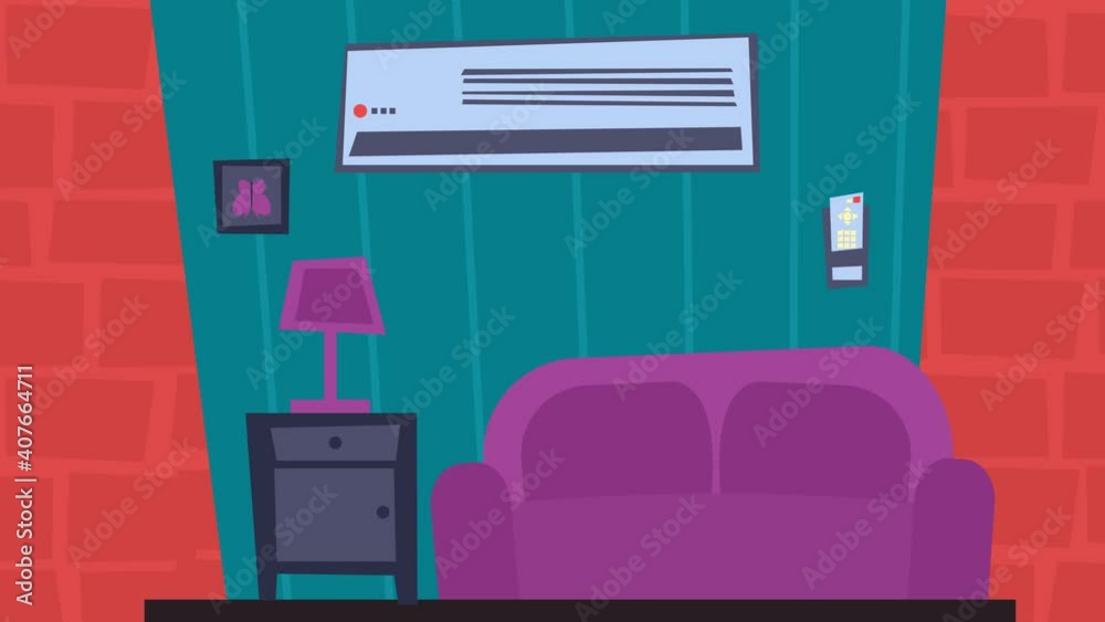 animation conditioning under the window and in the room. motion animation conditioning under the window and in the room. motion