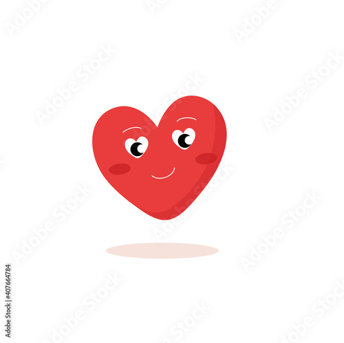 Cute heart character vector illustration. Love icon