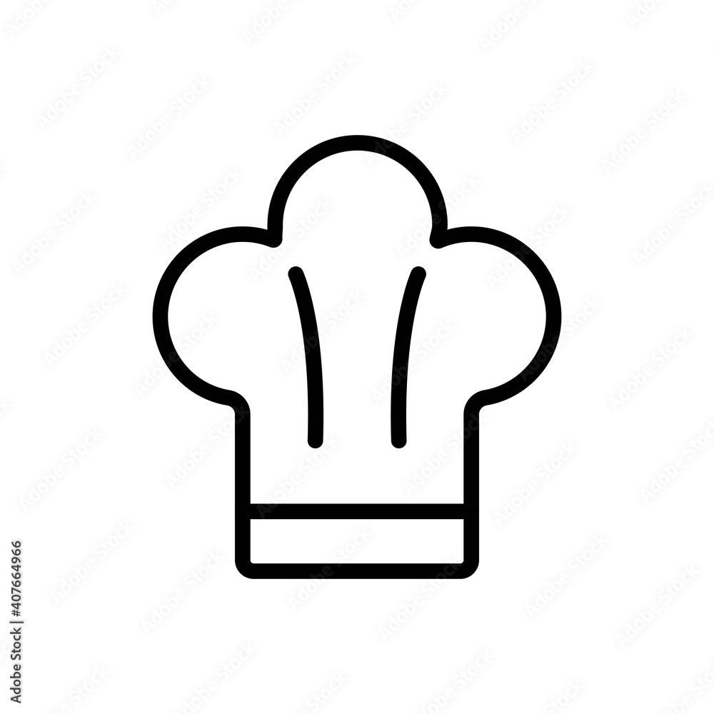Chef's Hat Icon Vector Line Kitchen Chef, Editable Stroke, Isolated Icon Chef's Hat Icon Vector Line Kitchen Chef, Editable Stroke, Isolated Icon