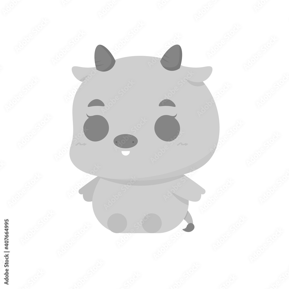 buffalo or bull chibi character vector. a happy and smiling buffalo expression. funny, cute, and adorable baby animal illustrations. flat style. can be used for mascot sticker and logo designs buffalo or bull chibi character vector. a happy and smiling buffalo expression. funny, cute, and adorable baby animal illustrations. flat style. can be used for mascot sticker and logo designs