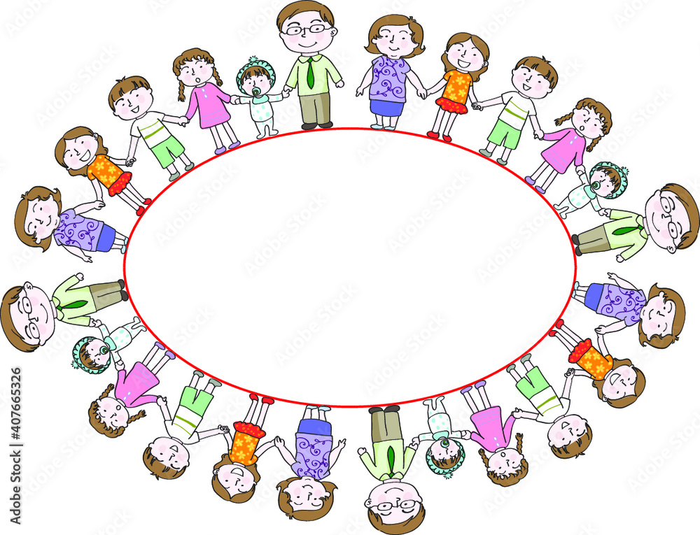 vector cartoon family holding hands vector cartoon family holding hands
