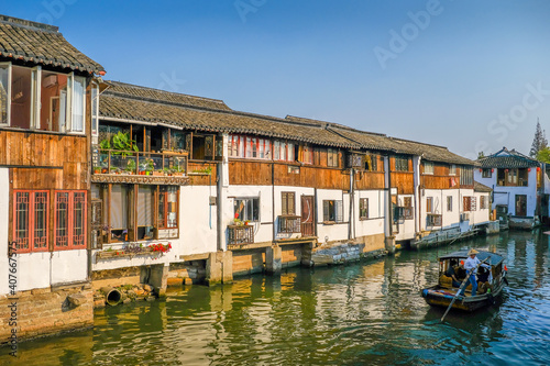 Weekend getaway from bustling city of Shanghai to an ancient water town of Zhujiajiao to see one of the ancient water town in China, where people call Venice of the East