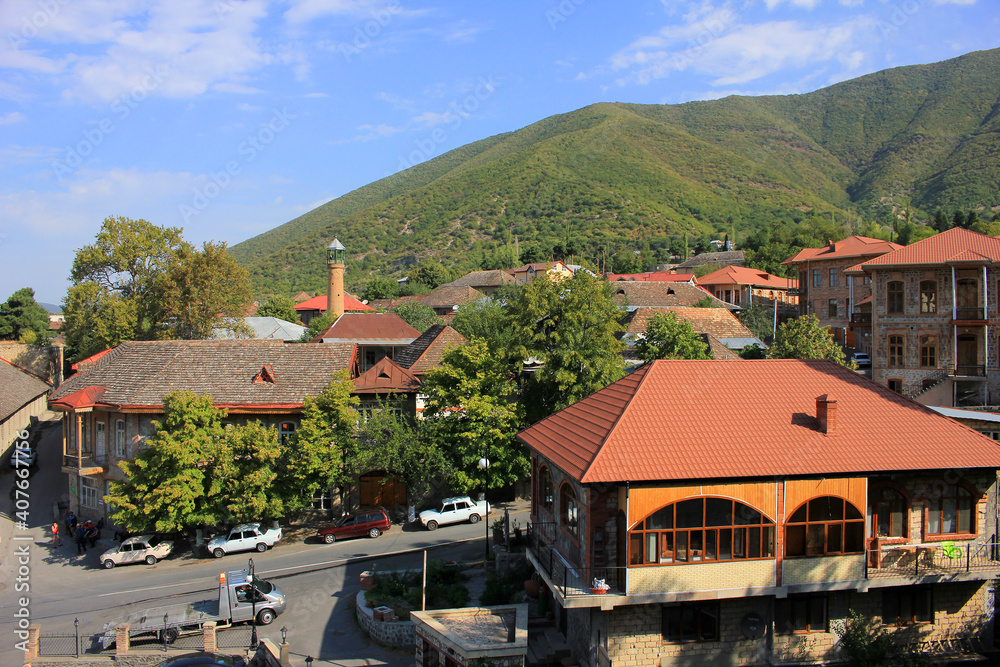 Fototapeta premium Azerbaijan. Sheki city. Old town center.
