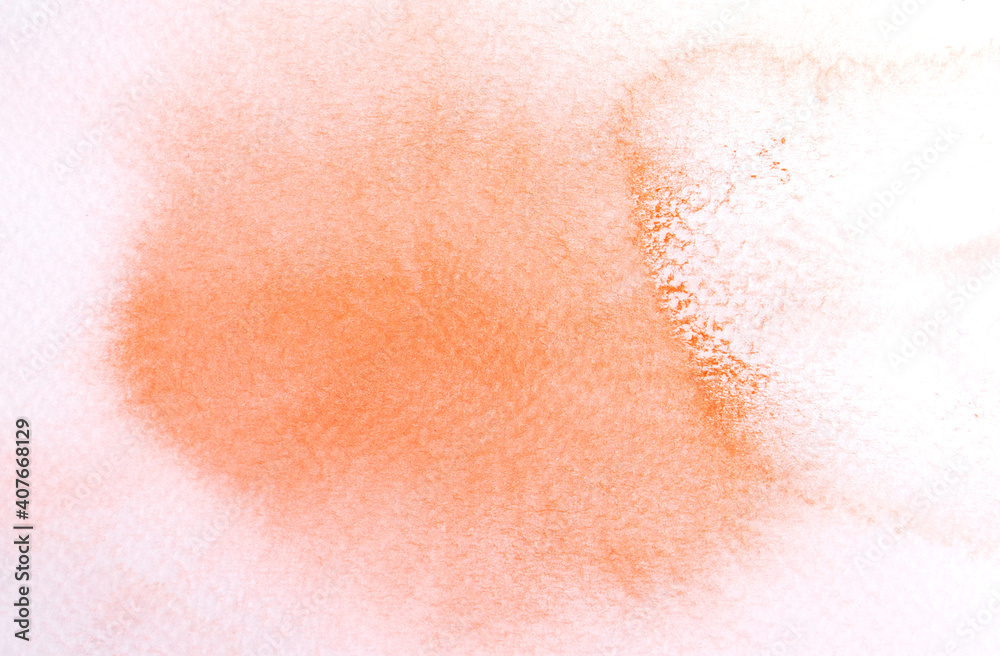 Abstract orange watercolor background, design element.