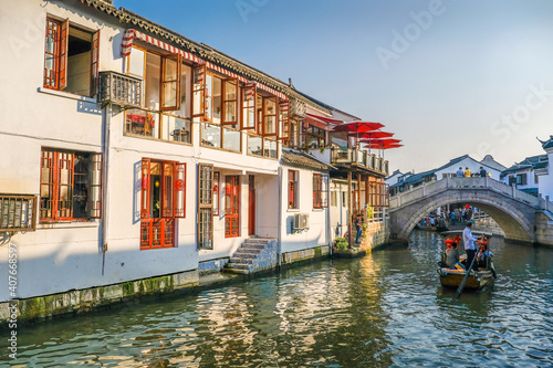 Weekend getaway from bustling city of Shanghai to an ancient water town of Zhujiajiao to see one of the ancient water town in China, where people call Venice of the East