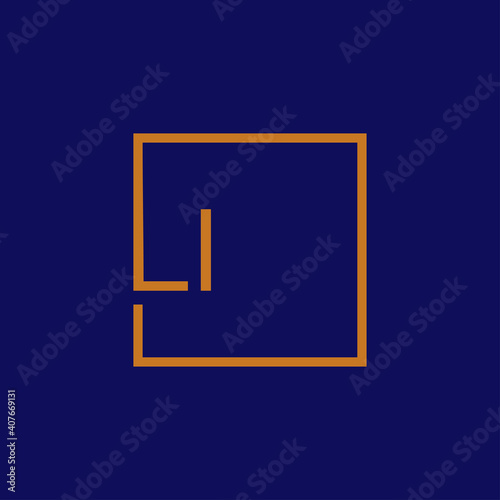 Creative initial letter LI square logo design concept vector