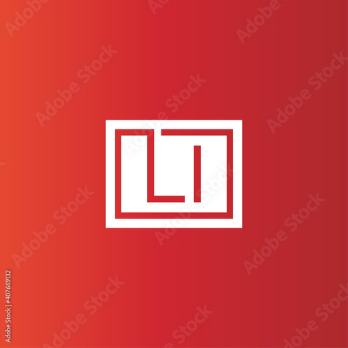 Creative initial letter LI square logo design concept vector