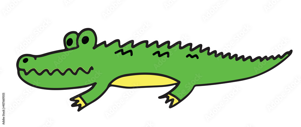 Obraz premium crocodile or alligator drawing