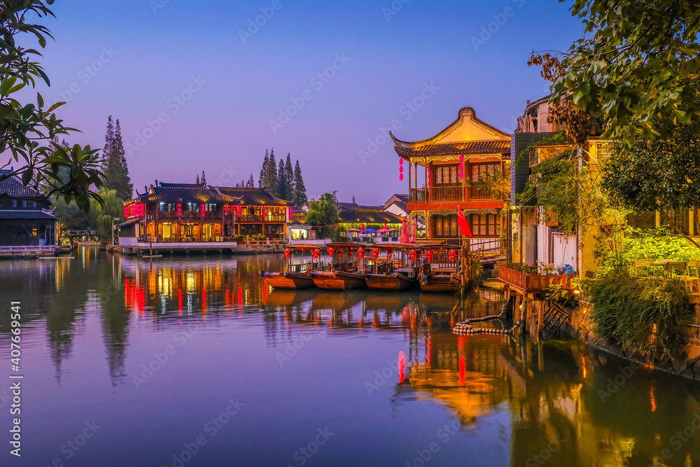 Weekend getaway from bustling city of Shanghai to an ancient water town of Zhujiajiao to see one of the ancient water town in China, where people call Venice of the East