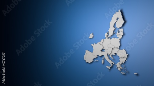 Map of the European Union on blue Background