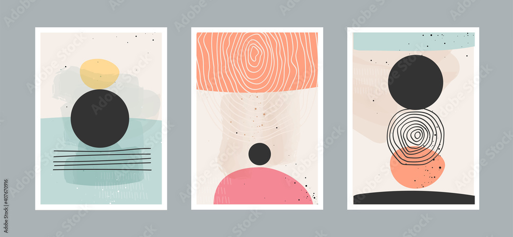 Abstract arts background with different shapes for wall decoration, postcard or brochure cover design. Vector  illustrations design