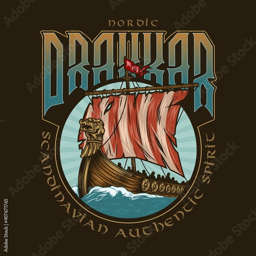 Viking vintage emblem