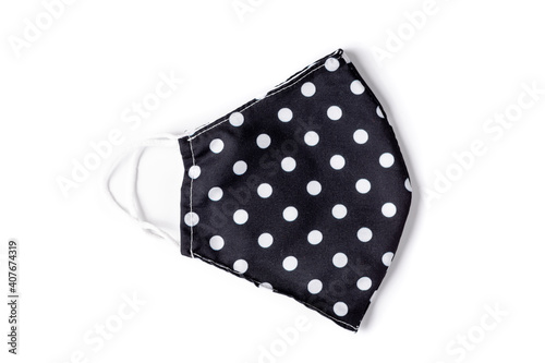 Mask, face shield, mask with filter, cotton mask, trendy pattern mask, on a white background isolated. 