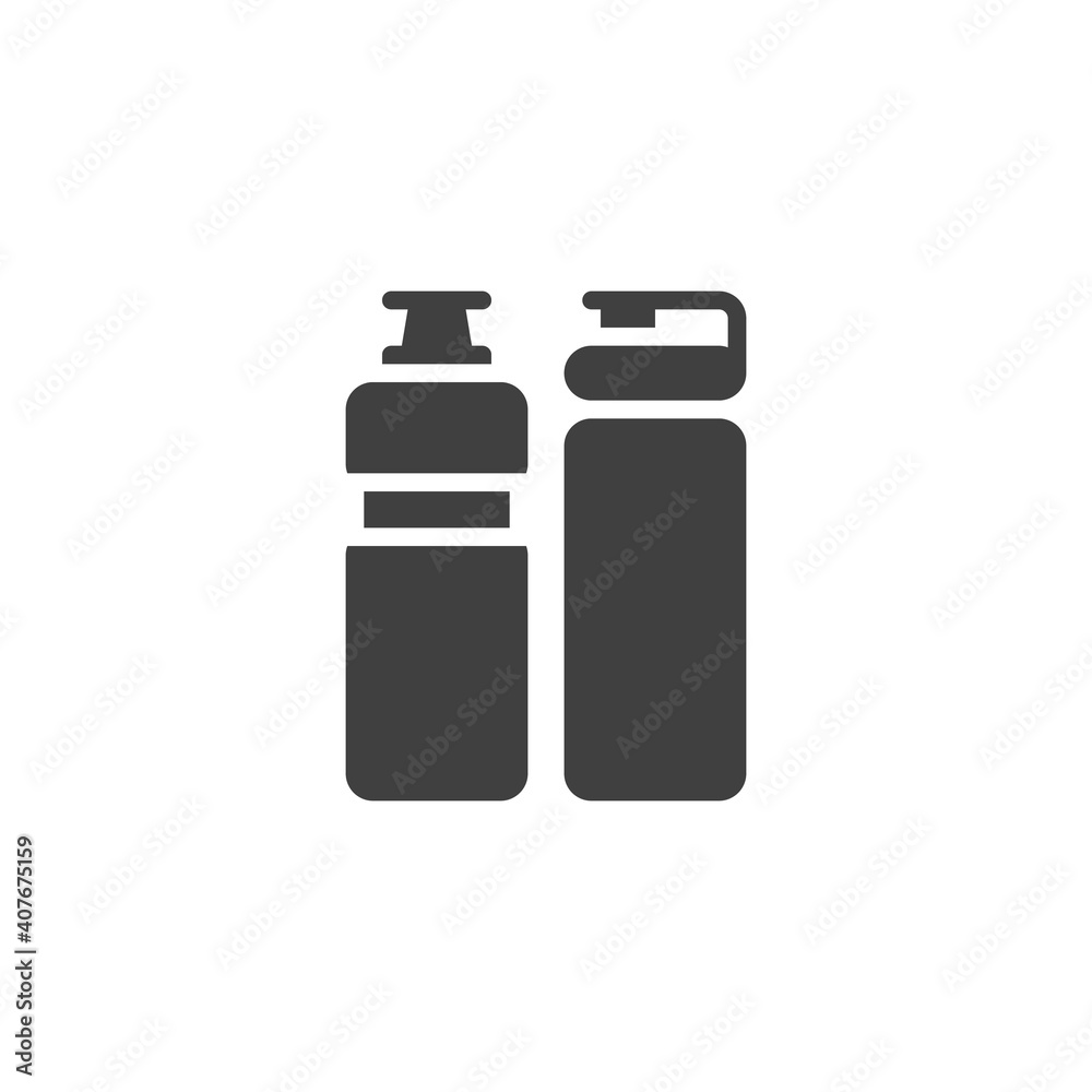 Fitness bottle vector icon. filled flat sign for mobile concept and web design. Shaker bottles glyph icon. Symbol, logo illustration. Vector graphics Fitness bottle vector icon. filled flat sign for mobile concept and web design. Shaker bottles glyph icon. Symbol, logo illustration. Vector graphics