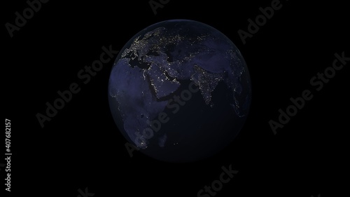 Planet Earth Space  3d Illustration. Graphic design element isolated on black background  Universe