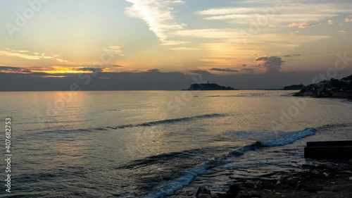 稲村ヶ崎からの夕焼けと江ノ島
