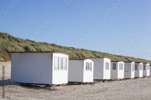 Beach huts in Lokken, Denmark