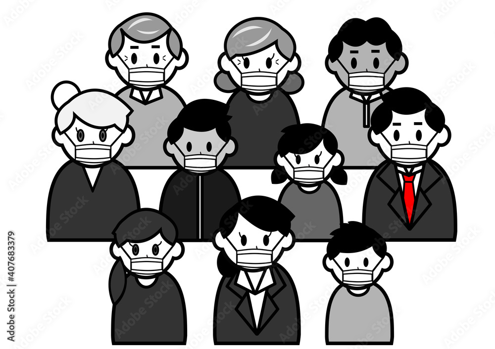 Fototapeta premium マスクをした人々