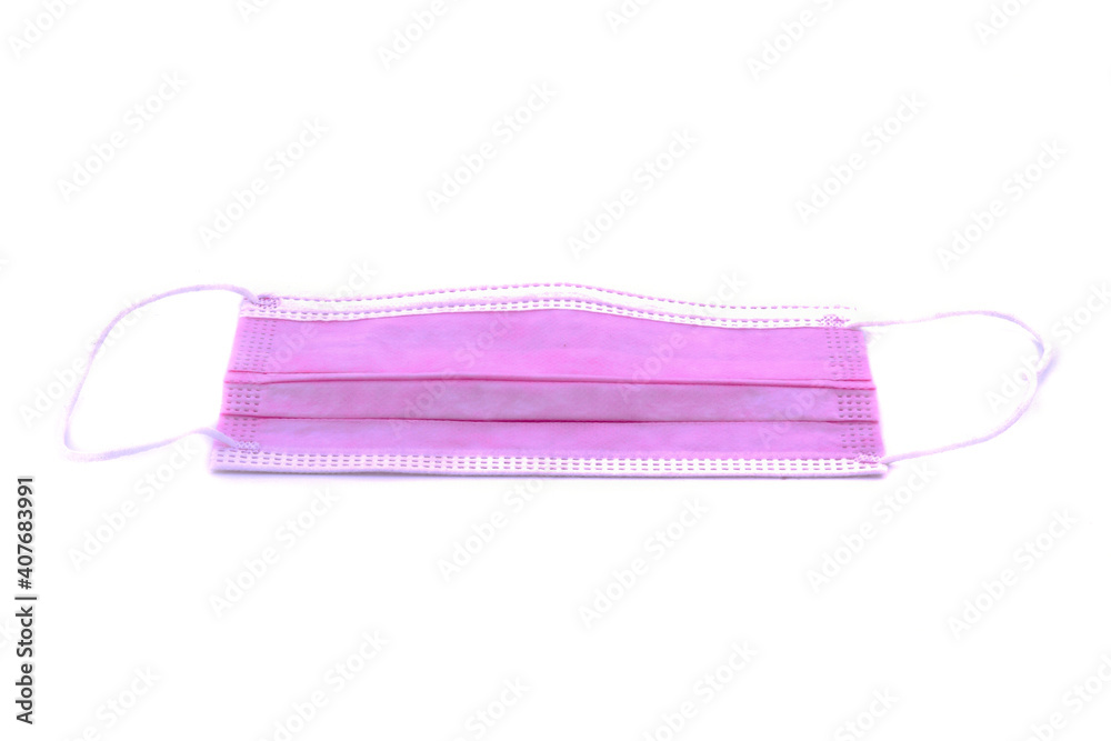 Pink mask on white background. Pink mask on white background.