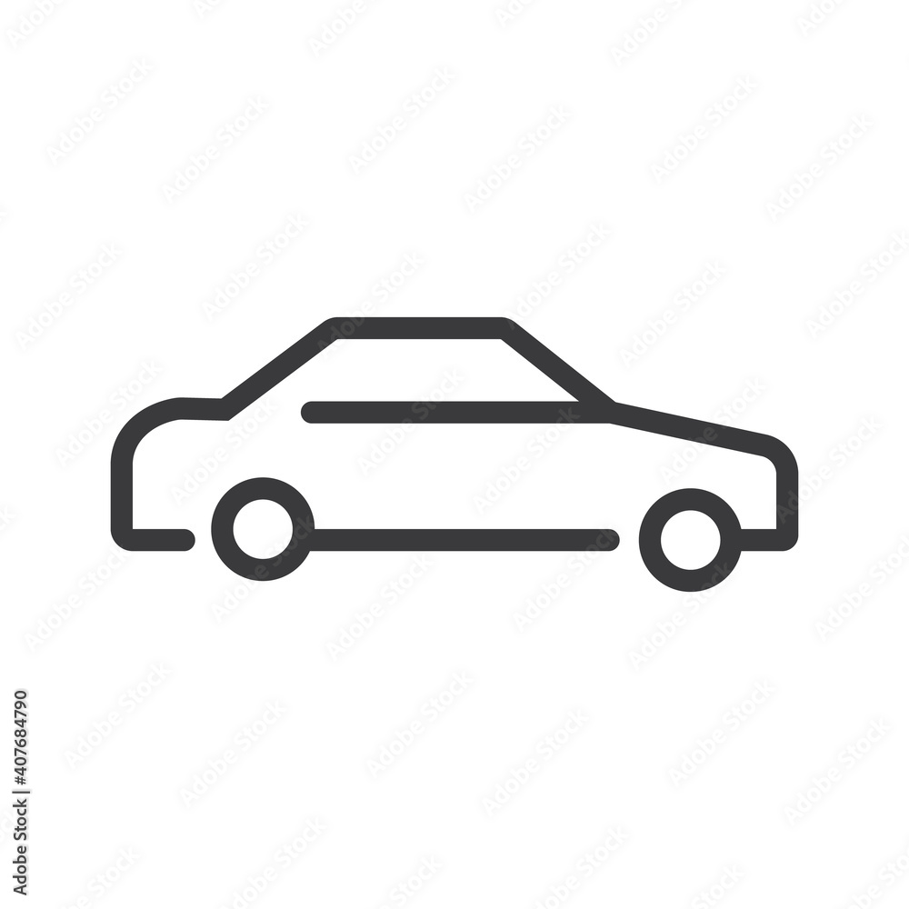 Obraz premium Car black line icon vector.
