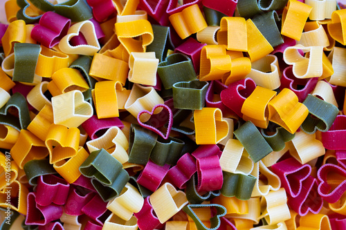Cuoricini Italian pasta textured background